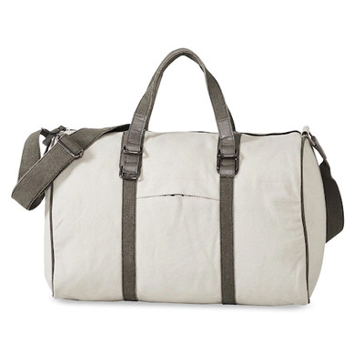 Ice Grey Cotton Canvas Travel Bag