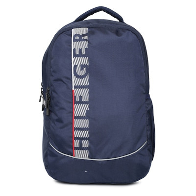 Unisex Navy Blue Typography Backpack