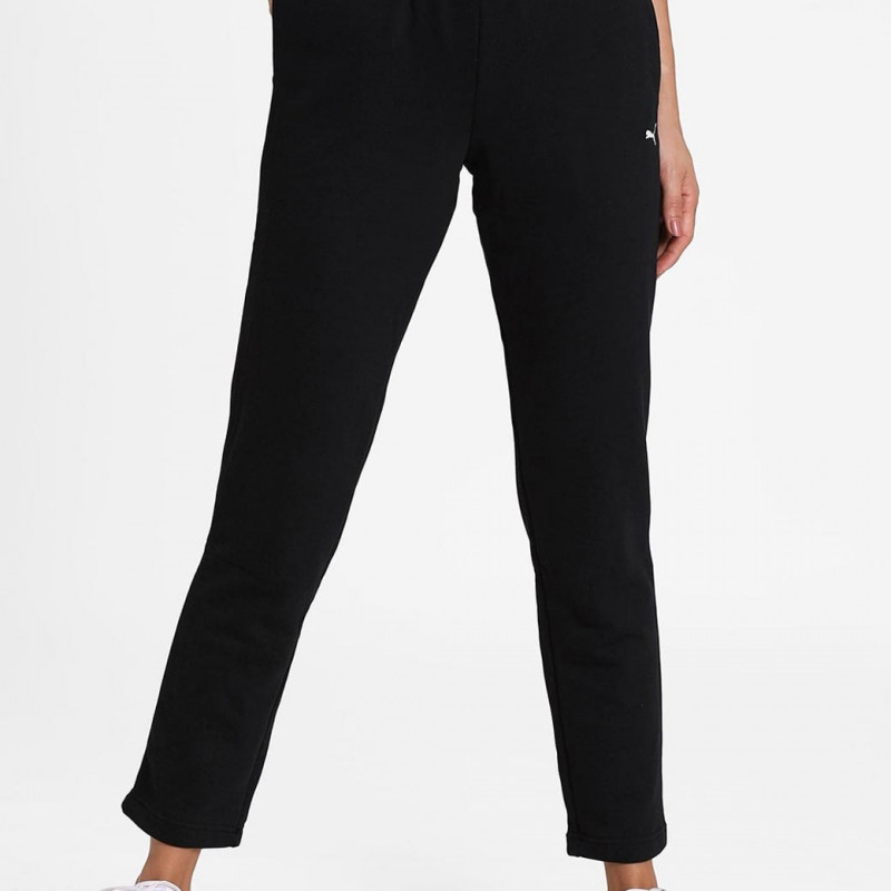 Women Black Solid Cotton Track Pants