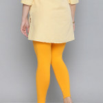 Women Yellow Solid Leggings